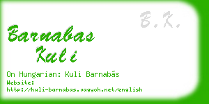 barnabas kuli business card