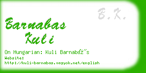 barnabas kuli business card